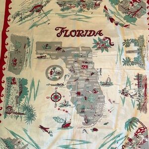 Vintage 1950’s State of Florida Map table cloth